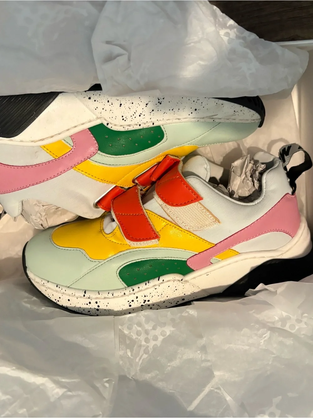 Stella McCartney Kids Colorblock Sneakers - Yellow, Mint & Red-Orange